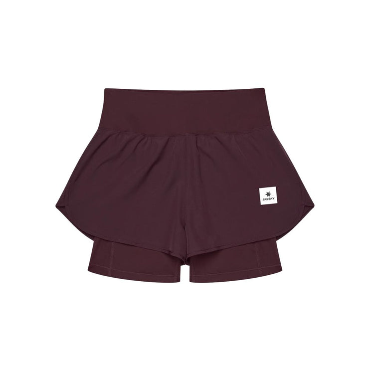 Saysky | Pace 2-in-1 Shorts 3'' | Dames | Burgundy