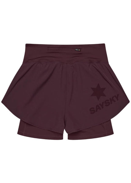 Saysky | Pace 2-in-1 Shorts 3'' | Dames | Burgundy