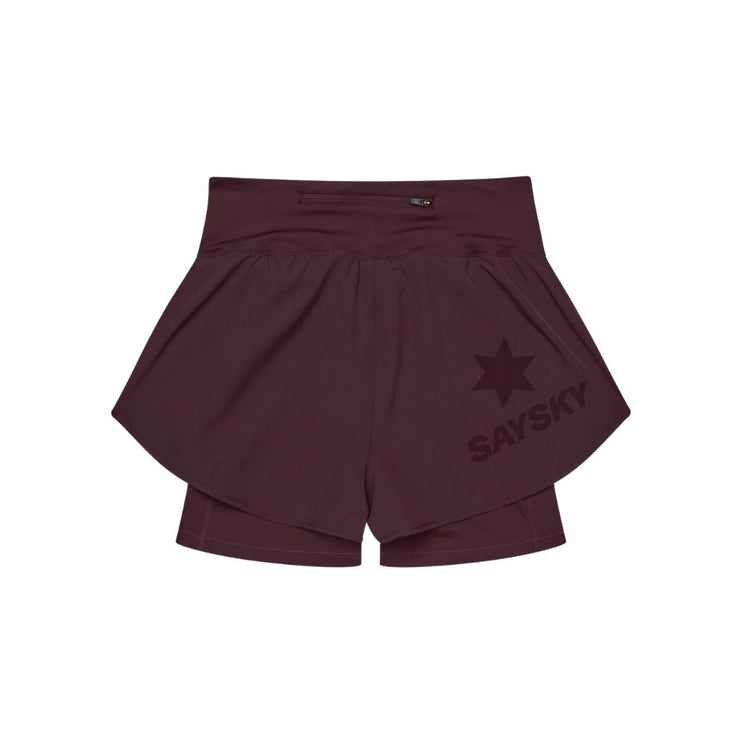 Saysky | Pace 2-in-1 Shorts 3'' | Dames | Burgundy