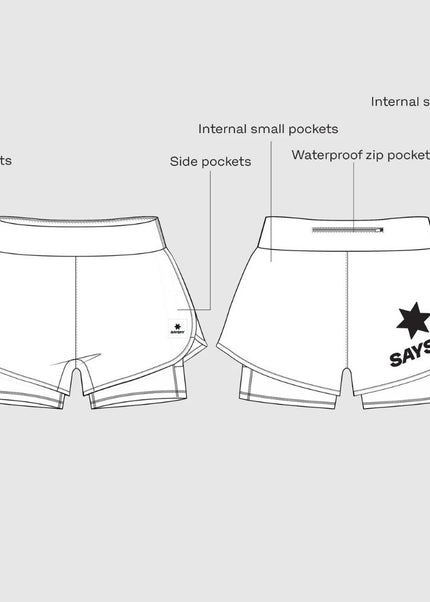 Saysky | Pace 2-in-1 Shorts 3'' | Dames | Burgundy