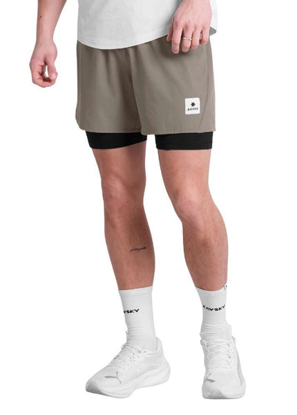 Saysky | Pace 2-in-1 Shorts 5'' | Heren | Taupe