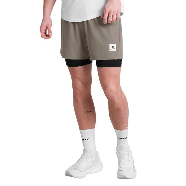 Saysky | Pace 2-in-1 Shorts 5'' | Heren | Taupe