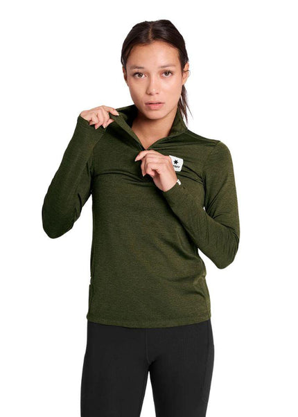 Saysky | Pace Half Zip Long Sleeve | Dames | Green
