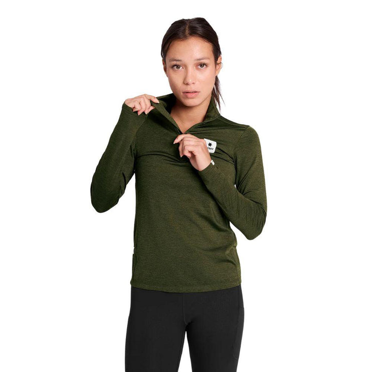 Saysky | Pace Half Zip Long Sleeve | Dames | Green
