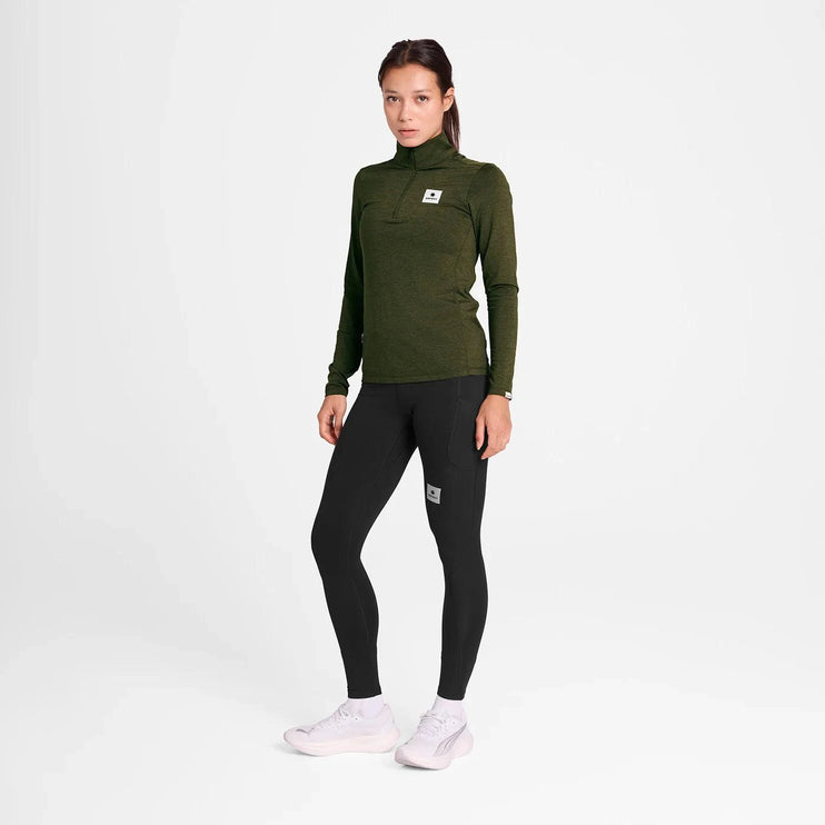 Saysky | Pace Half Zip Long Sleeve | Dames | Green