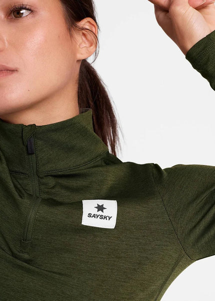 Saysky | Pace Half Zip Long Sleeve | Dames | Green