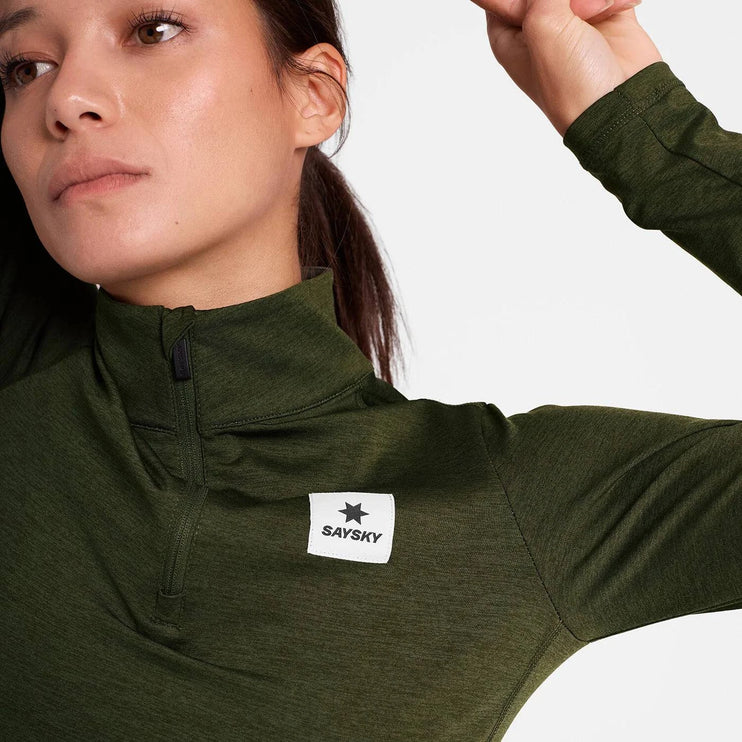 Saysky | Pace Half Zip Long Sleeve | Dames | Green