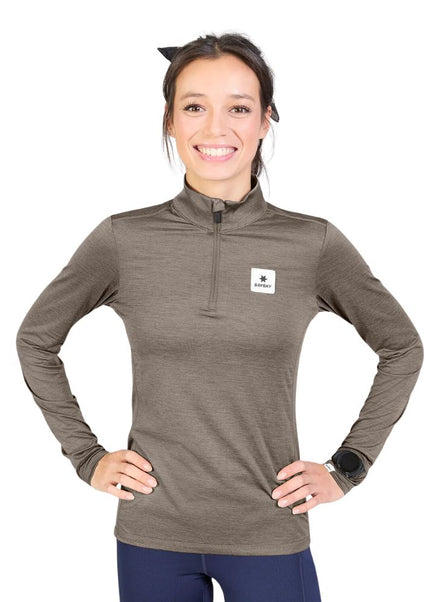 Saysky | Pace Half Zip Long Sleeve | Damen | Taupe