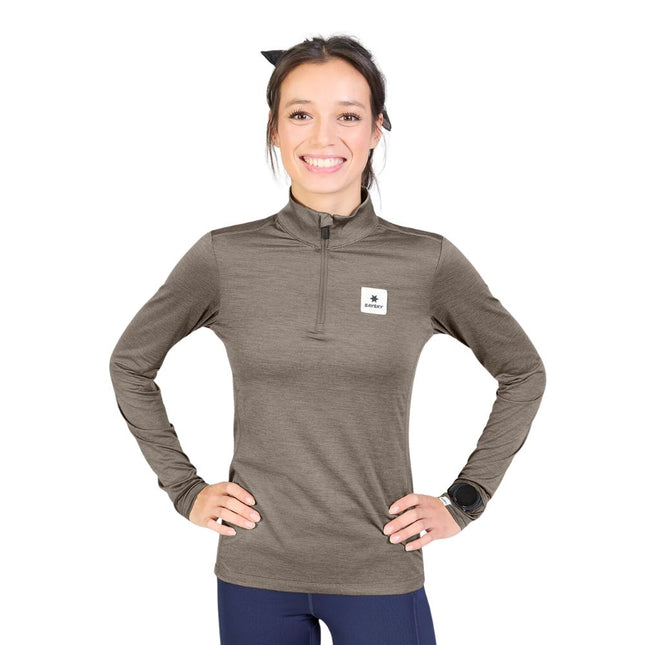Saysky | Pace Half Zip Long Sleeve | Damen | Taupe