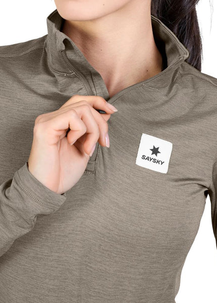 Saysky | Pace Half Zip Long Sleeve | Damen | Taupe