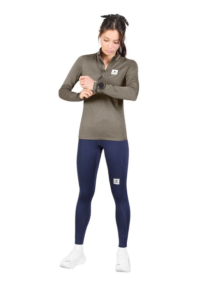 Saysky | Pace Half Zip Long Sleeve | Damen | Taupe
