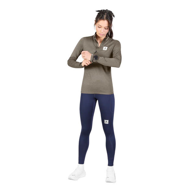 Saysky | Pace Half Zip Long Sleeve | Damen | Taupe