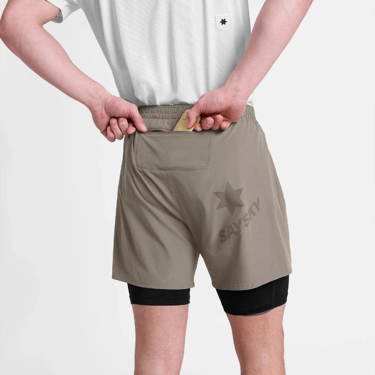 Saysky | Pace 2-in-1 Shorts 5'' | Heren | Taupe