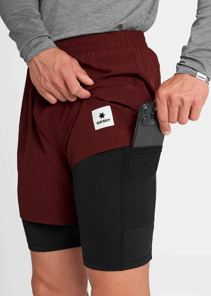 Saysky | Pace 2-in-1 Shorts | Heren | Red