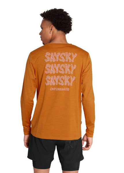 Saysky | Reflective Logo Pace Long Sleeve | Heren | Orange