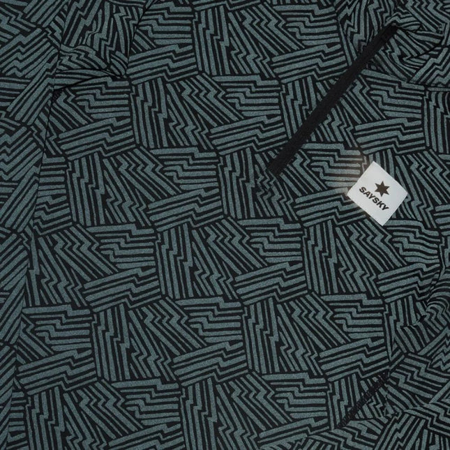 Saysky | Reflective Pace 1/2 Zip Long Sleeve | Dames | Black AOP