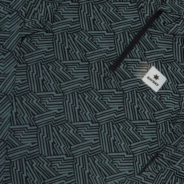 Saysky | Reflective Pace 1/2 Zip Long Sleeve | Dames | Black AOP