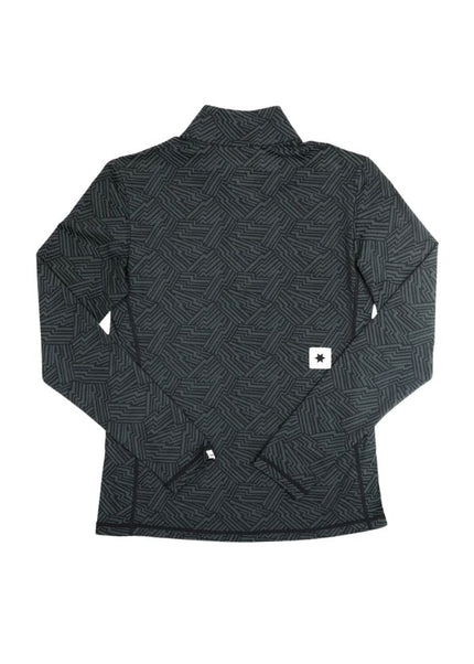 Saysky | Reflective Pace 1/2 Zip Long Sleeve | Dames | Black AOP