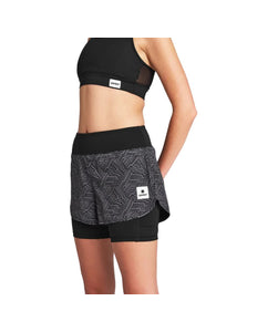 Saysky | Reflective Pace 2-in-1 Shorts 3'' | Dames | Black AOP