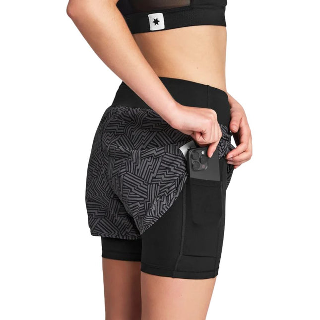 Saysky | Reflective Pace 2-in-1 Shorts 3'' | Women's | Black AOP