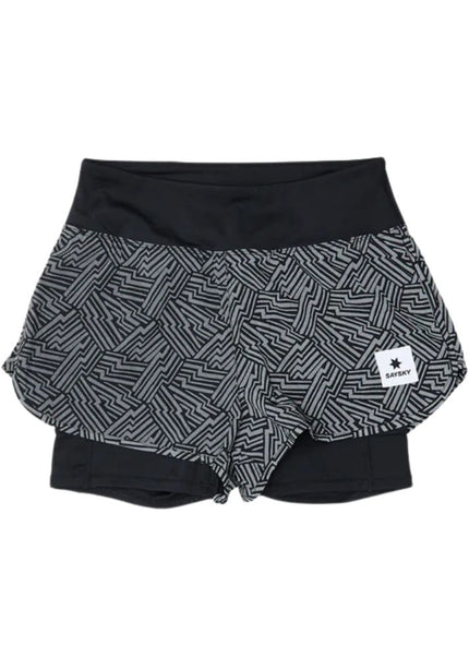 Saysky | Reflective Pace 2-in-1 Shorts 3'' | Dames | Black AOP