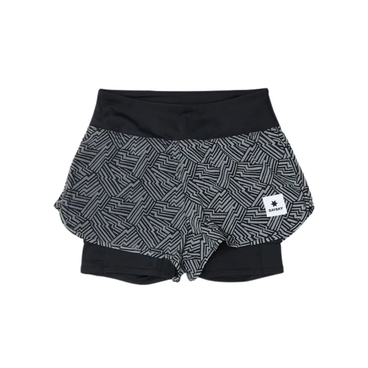 Saysky | Reflective Pace 2-in-1 Shorts 3'' | Women's | Black AOP
