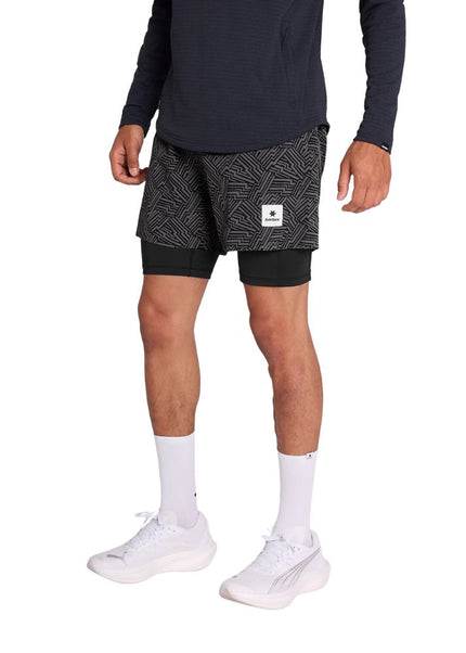 Saysky | Reflective Pace 2-in-1 Shorts 5'' | Men's | Black AOP