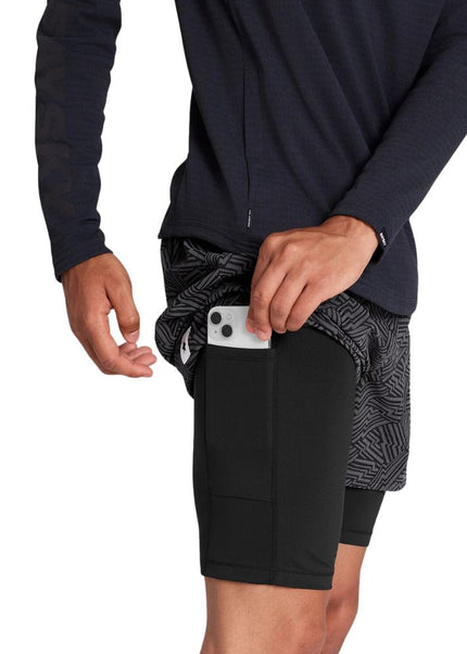 Saysky | Reflective Pace 2-in-1 Shorts 5'' | Men's | Black AOP