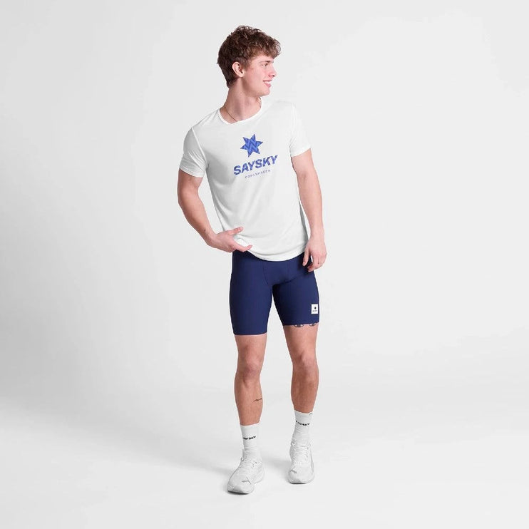 Saysky | Zig Zag Flow T-Shirt | Heren | White