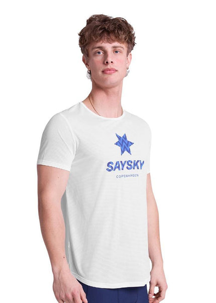 Saysky | Zig Zag Flow T-Shirt | Männer | Weiß
