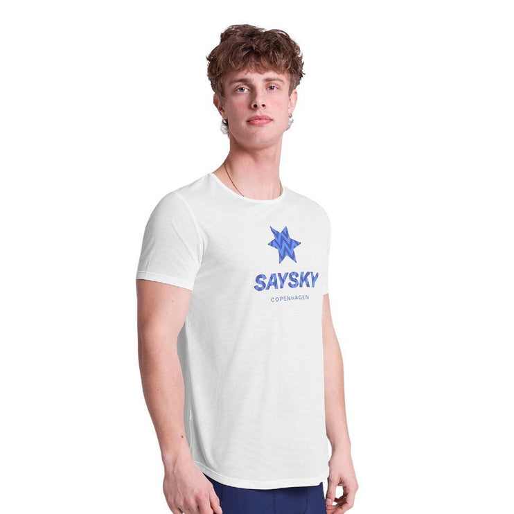 Saysky | Zig Zag Flow T-Shirt | Heren | White