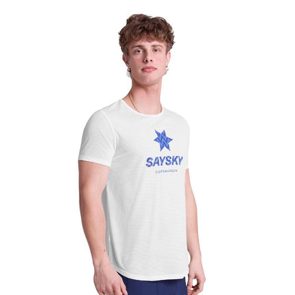 Saysky | Zig Zag Flow T-Shirt | Männer | Weiß