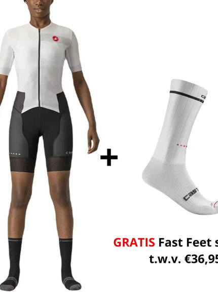 Castelli | San Remo 2 | Trisuit | Short Sleeve | Dames | White / Black Castelli Cycling