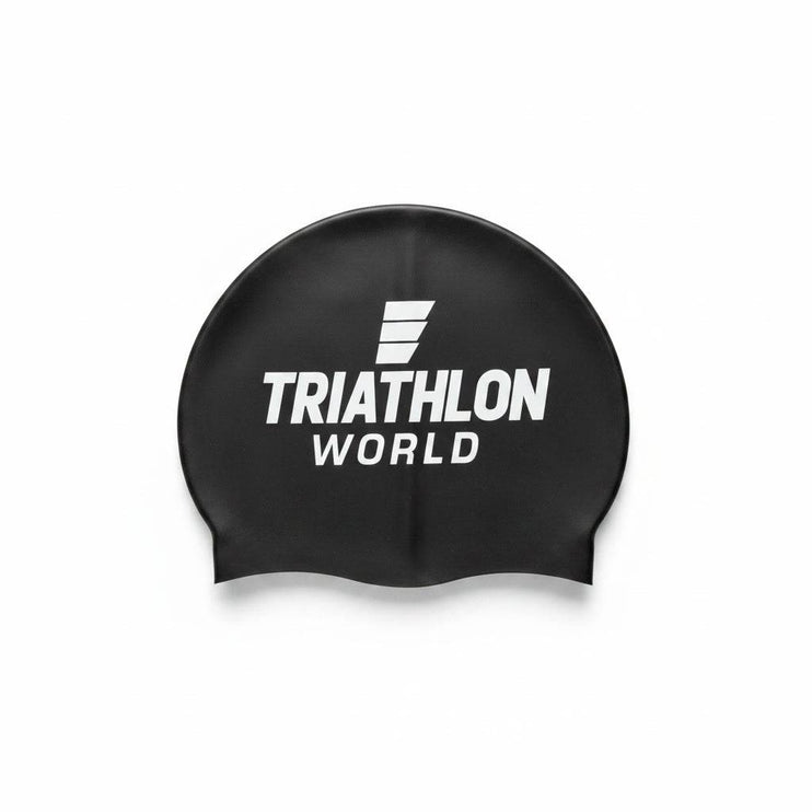 TriathlonWorld | Classic Silicone Badmuts | Black / White