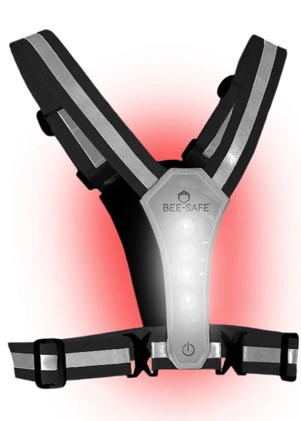 Bee-Safe | Led Harness USB | Phone Pocket | Silver