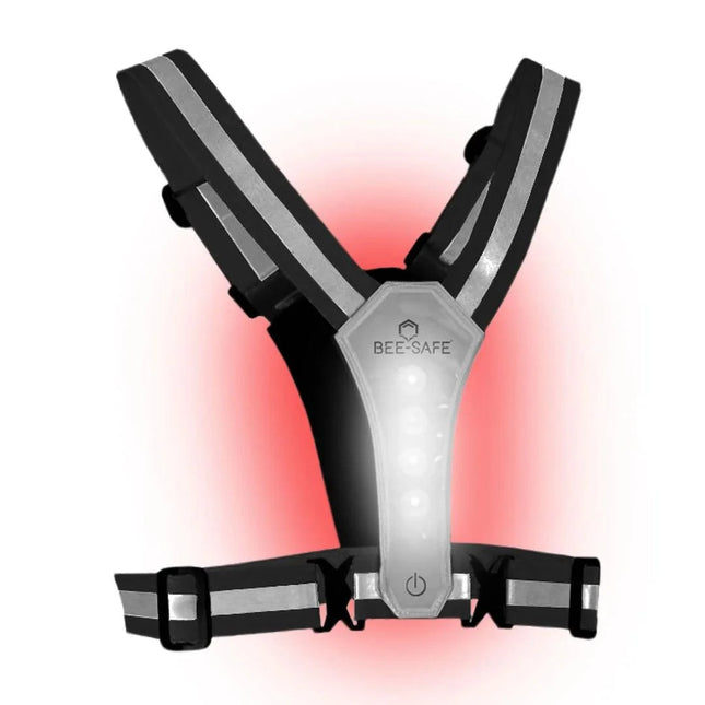 Bee-Safe | Led Harness USB | Phone Pocket | Silver