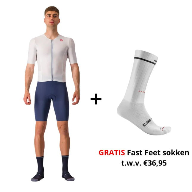 Castelli | San Remo Ultra Speed | Trisuit | Short Sleeve | Heren | Ivory / Blue Castelli Cycling