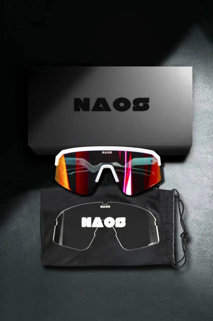 Naos | Ziris Sportbril | Glossy White / Black / Red Naos