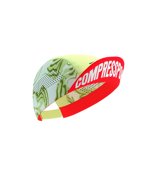 Compressport | Pro Racing Cap | Green Camo / Fluo Red