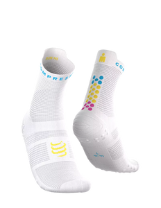 Compressport | Pro Racing Socks V4 | Run High | IRONMAN 2026 | White