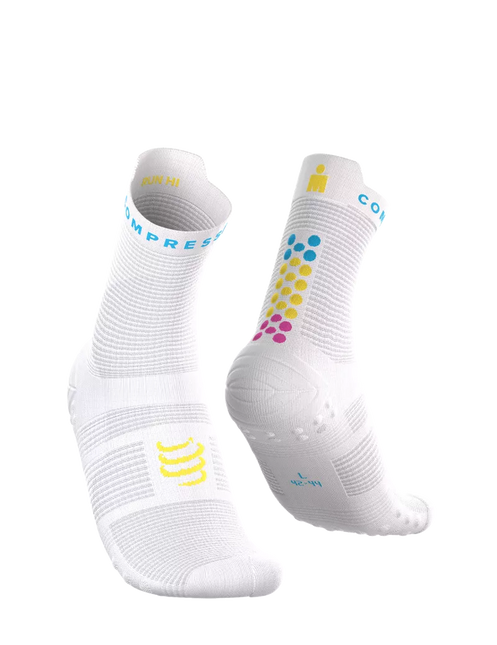 Compressport | Pro Racing Socks V4 | Run High | IRONMAN 2026 | Weiß