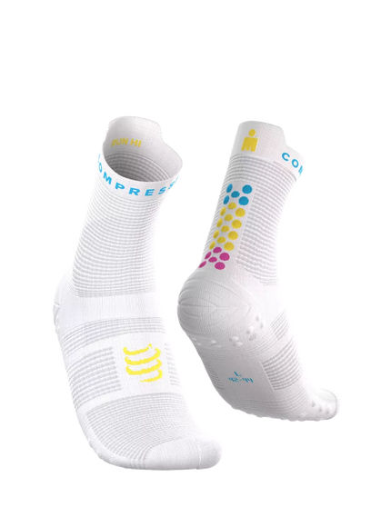 Compressport | Pro Racing Socks V4 | Run High | IRONMAN 2026 | White