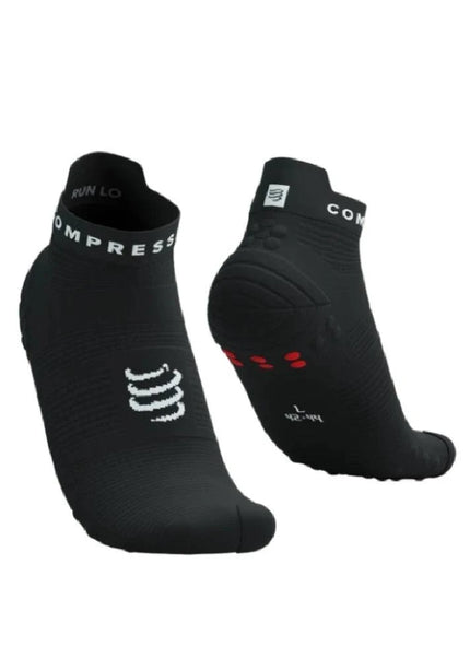 Compressport | Pro Racing Socks V4 | Run Low | Black / White