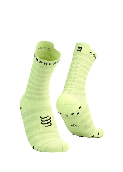 Compressport | Pro Racing Socks V4 | Ultralight | Run High | Shadow Lime / Black