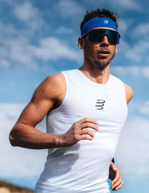 Compressport | Dünnes Stirnband ein/aus | Blendendes Blau