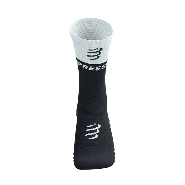 Compressport | Mittlere Kompressionssocken V2 | Schwarz-Weiss