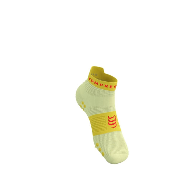 Compressport | Pro Racing Socks V4 | Run Low | Elf Yellow / Fluo Red