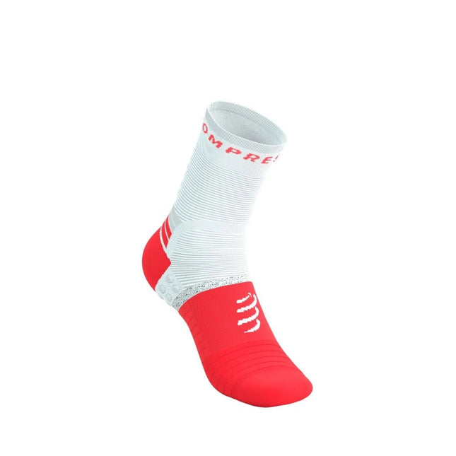 Compressport | Pro Marathon Socken V2 | Fluo Rot / Weiß