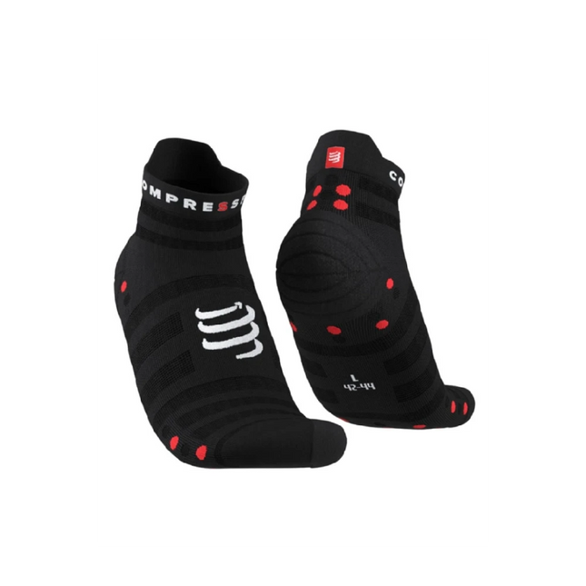 Compressport | Pro Racing Socken V4 | Ultralight | Run Low | Schwarz / Rot