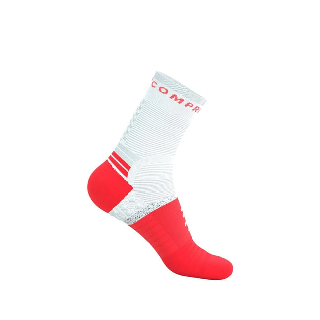 Compressport | Pro Marathon Socken V2 | Fluo Rot / Weiß